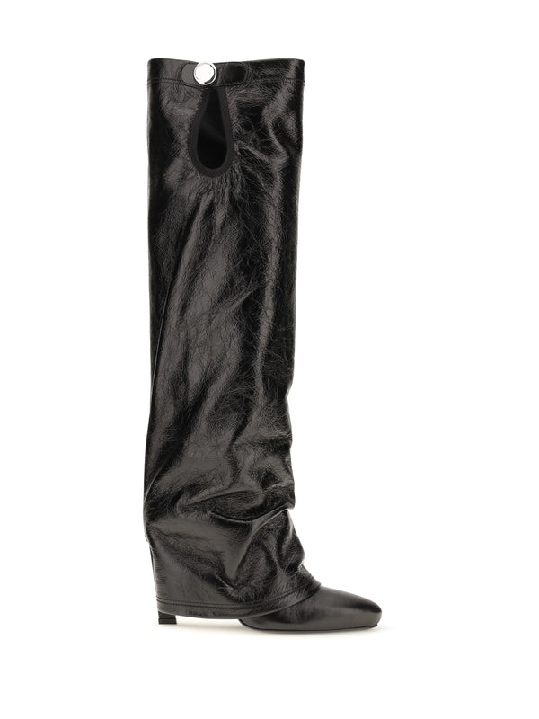 The Attico SOLE: 100% CALF LEATHER BOS TAURUS; 100% THERMOPLASTIC POLYURETHANE boots in black