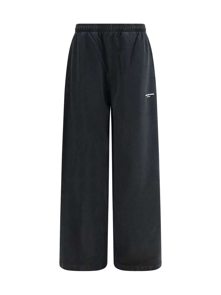 Cotton Sweatpants Washed Black Pant