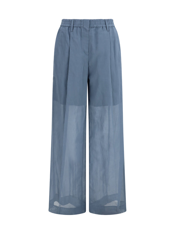 Brunello Cucinelli 100% Cotton trousers in blue