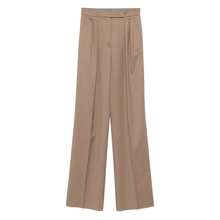 Straight-Leg Wool Trousers Neutrals Virgin Straight