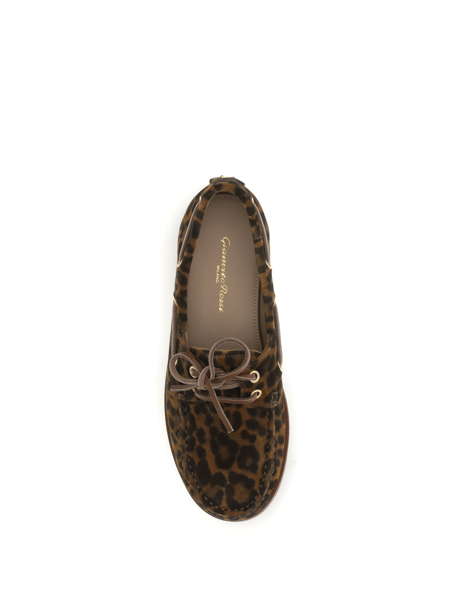 Loafers Leopard-Print Brown