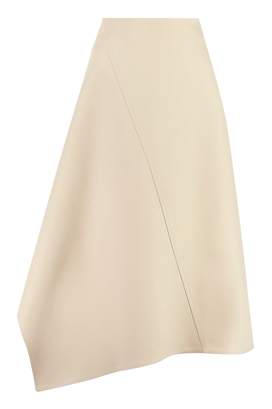 Cotton Midi Skirt Beige