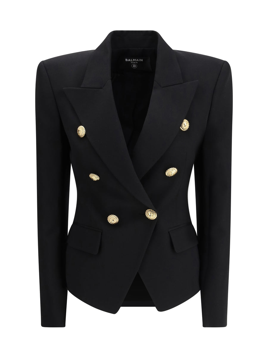 Balmain 100% Fleece Wool Ovis Aries blazer in black