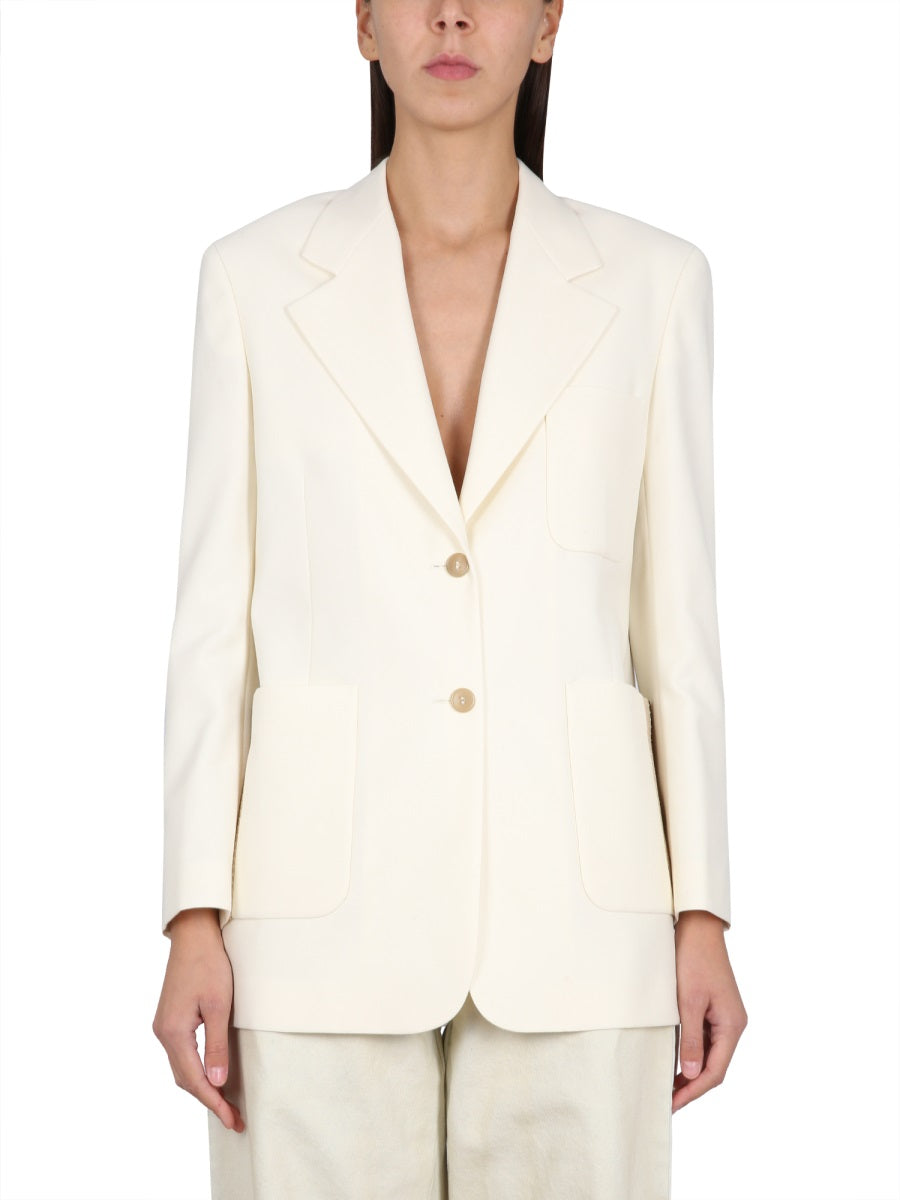 Blazer With Knit Detail White Jacket