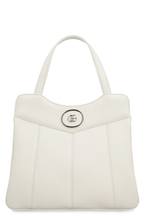 Petite Gg Quilted Leather Tote White Calfskin Bags