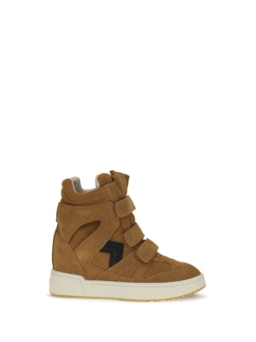 Leather High-Top Sneakers Cognac/black Calf (upper) Trainers