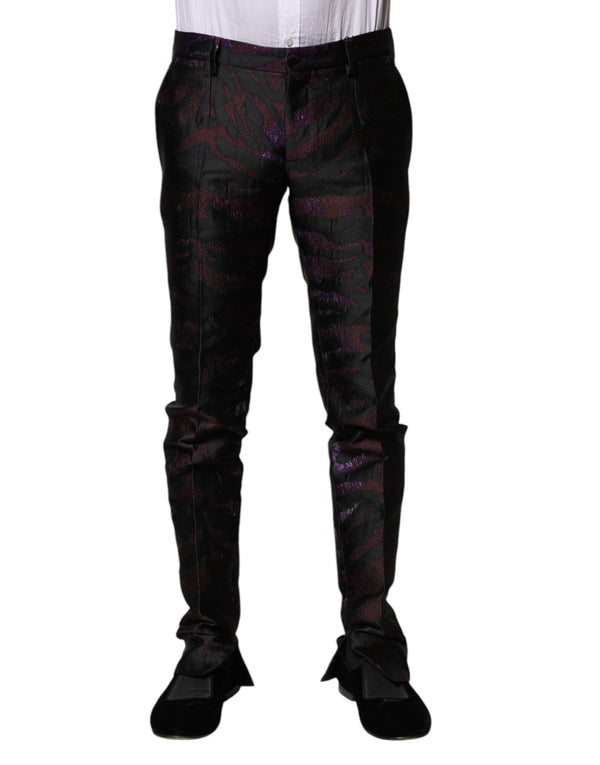 Dolce & Gabbana 94% Polyester trousers in black