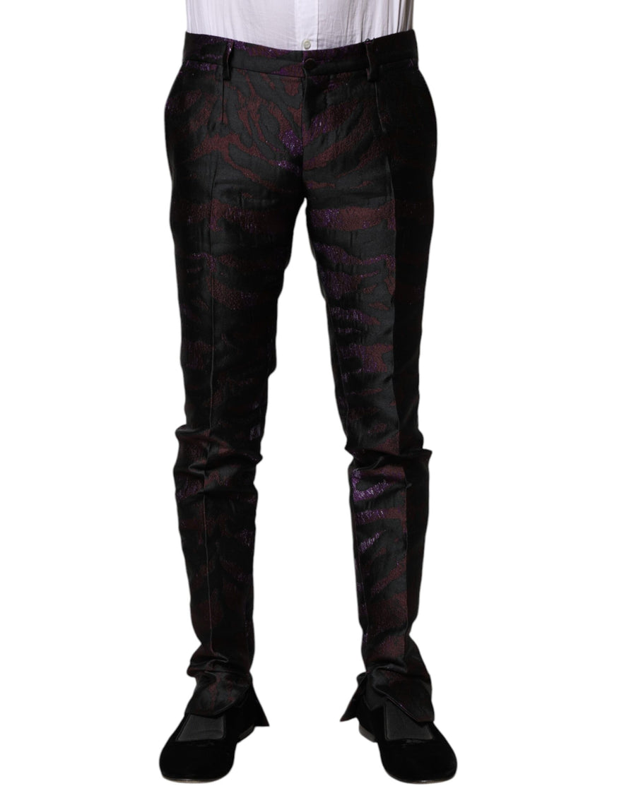 Dolce & Gabbana 94% Polyester trousers in black