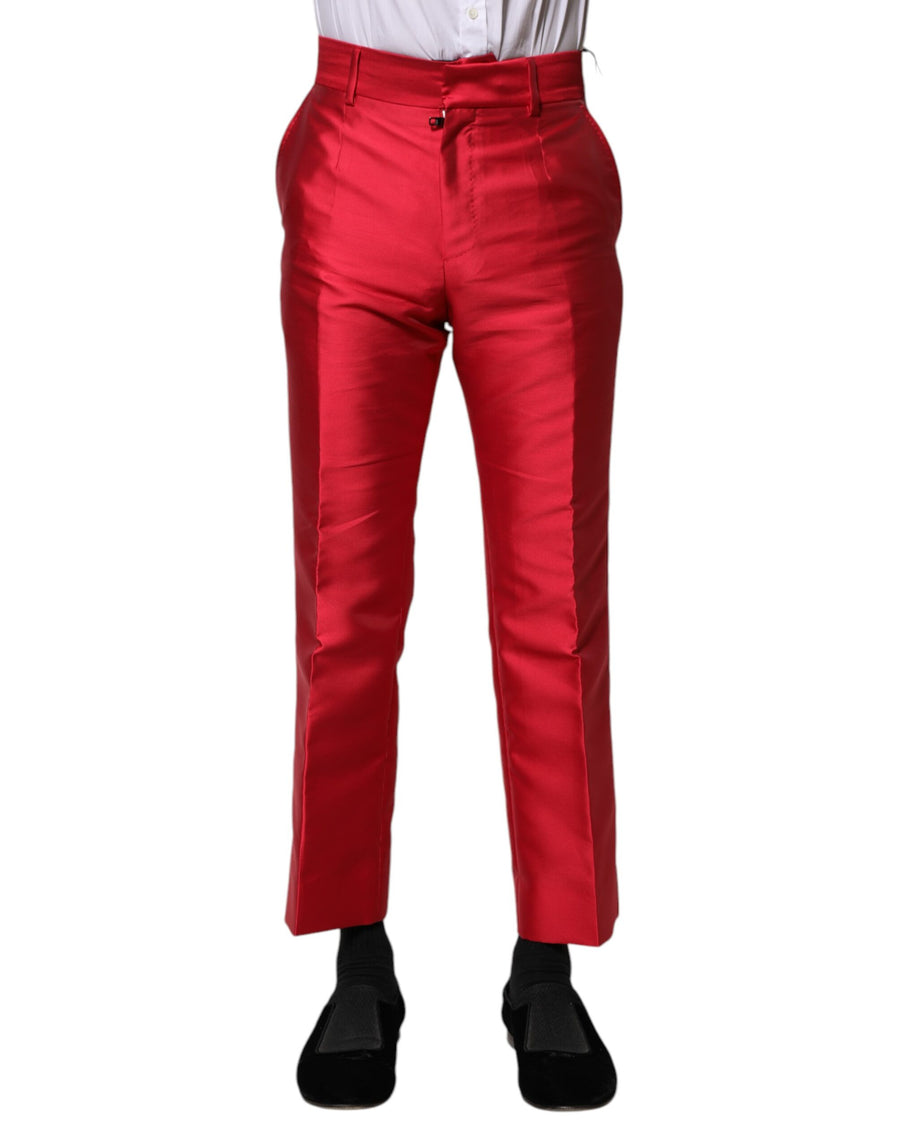 Dolce & Gabbana 100% Polyester trousers in red