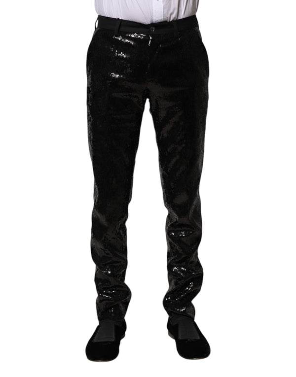 Dolce & Gabbana 90% Polyester 10% Virgin Wool trousers in black