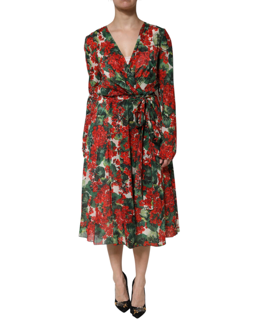 Dolce & Gabbana 93% Silk 7% Elastane dress in multicolor
