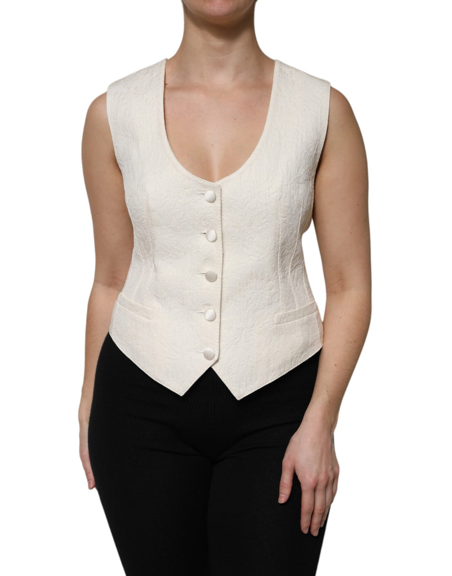 Dolce & Gabbana 74% Cotton 26% Silk vest in white