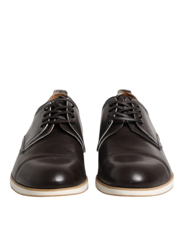 Pollini Leather flat in brown