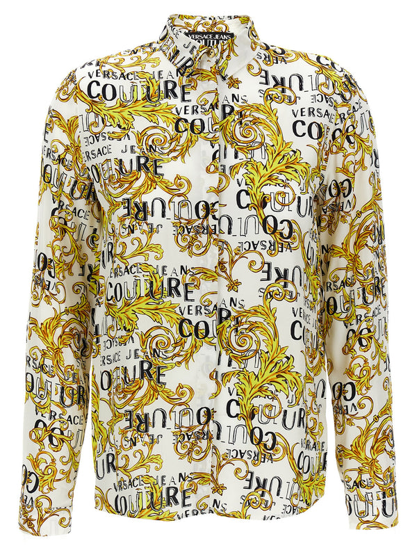 Versace Jeans Couture شعار-جاكار قميص — باللون الكريمي