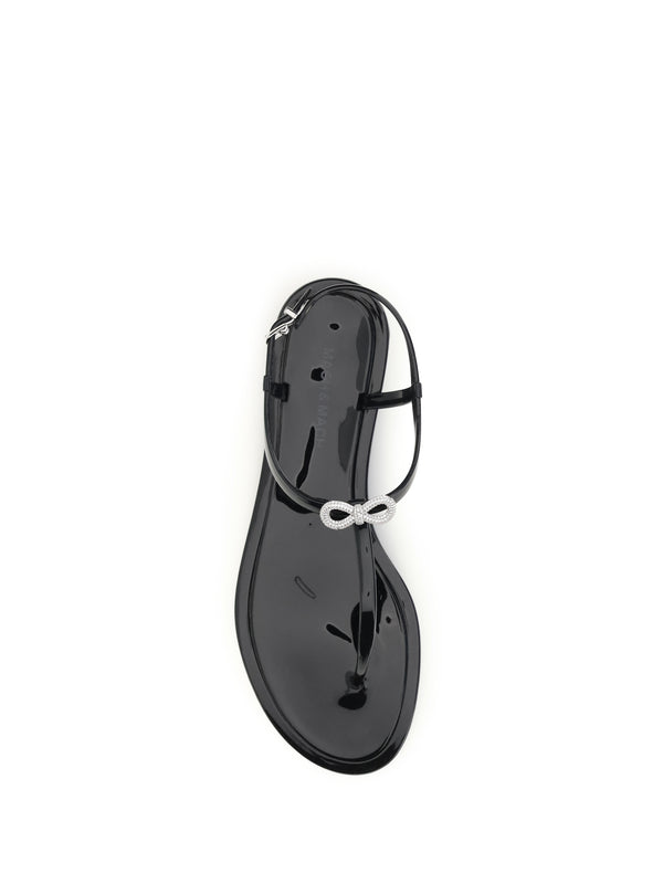 Sandals Double Bow Black Upper: Rubber