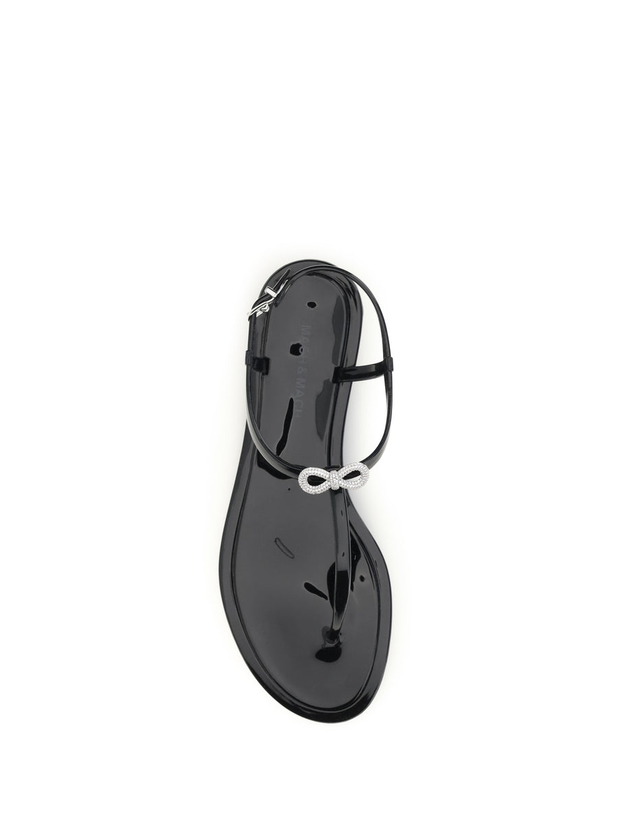 Sandals Double Bow Black Upper: Rubber