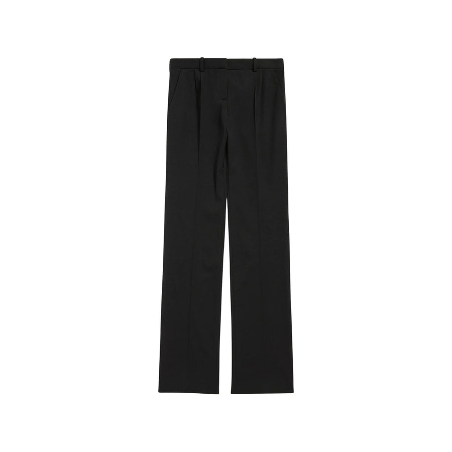 Straight Leg Wool Trousers Black