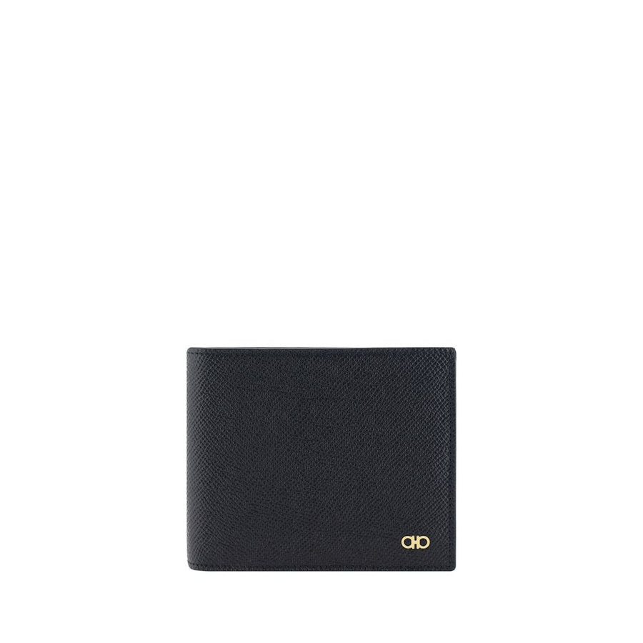 Ferragamo 100% Calf Leather Bos Taurus wallet in black