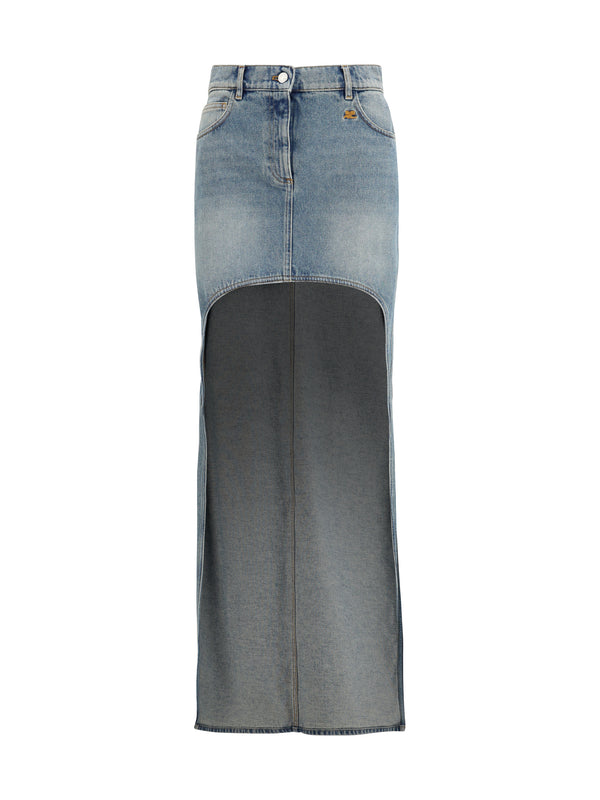 CourrèGes 100% Cotton skirt in blue