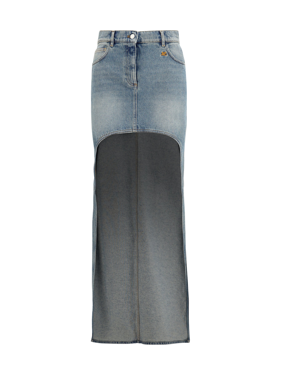 CourrèGes 100% Cotton skirt in blue