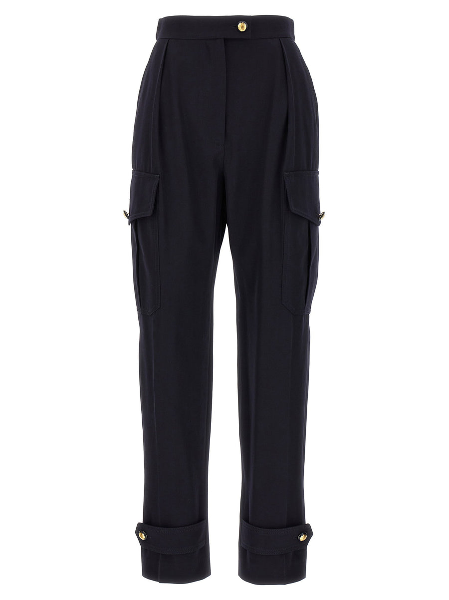 بنطال كارغو Alexander McQueen صوف-مزيج بنطلون — أسود