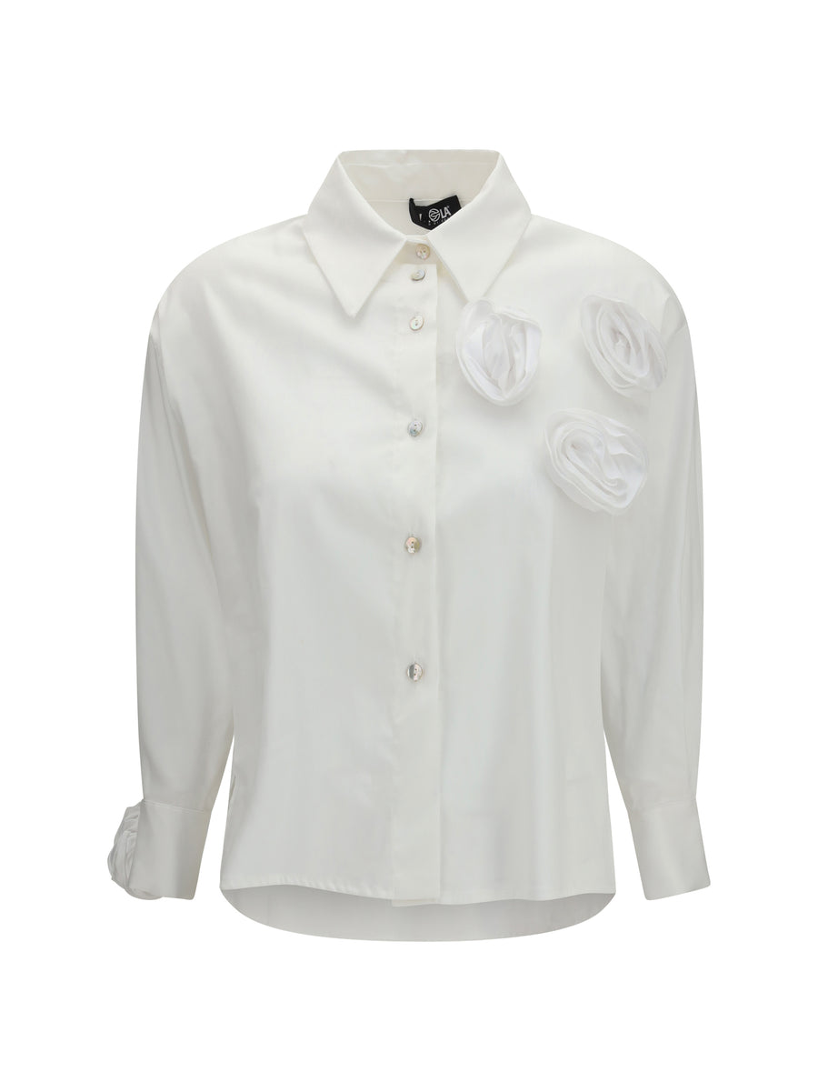 Ella 68% Cotton shirt in white
