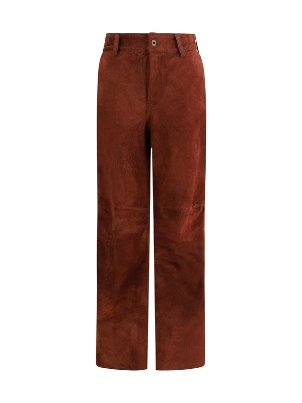 Salvatore Santoro 100% Leather trousers in brown