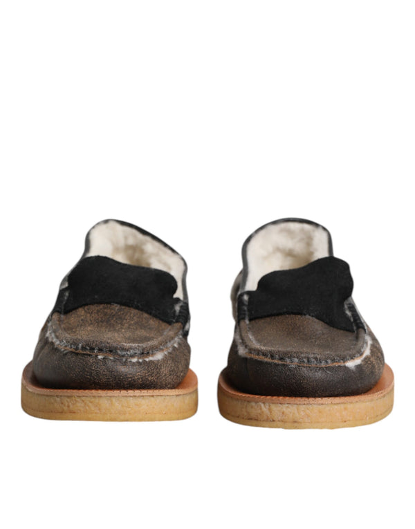 Dolce & Gabbana 79% Fur Calf Leather loafer in brown