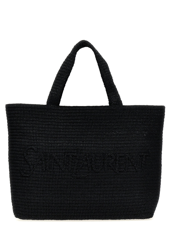 حقيبة تسوق رافيا — أسود Saint Laurent كروشيه