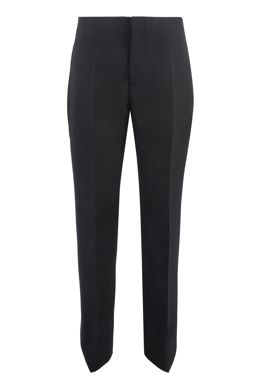 Wool Trousers Black Straight