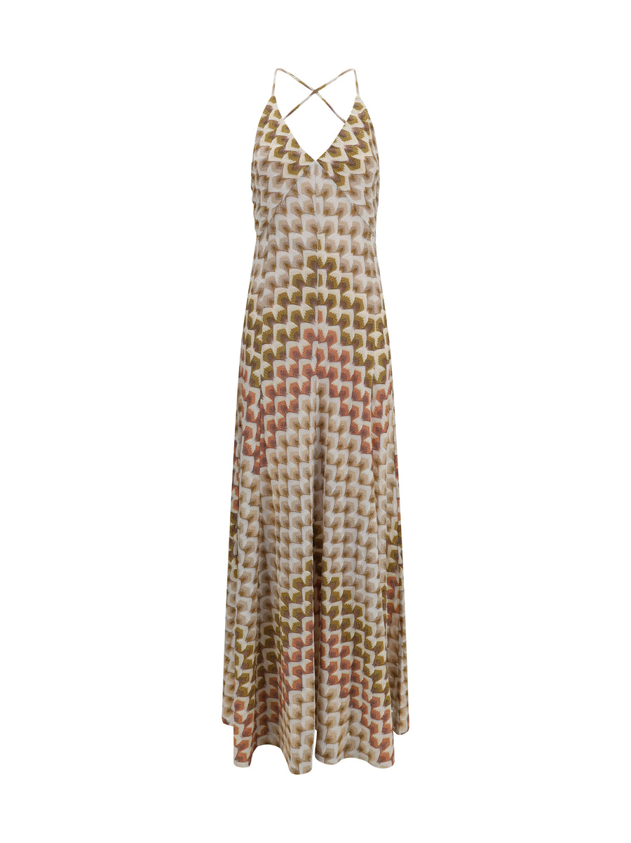 Missoni 89% Viscose dress in gold