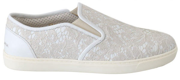 Dolce & Gabbana 4% Cotton slip-on flat in white