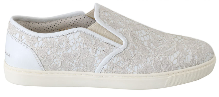 Dolce & Gabbana 4% Cotton slip-on flat in white