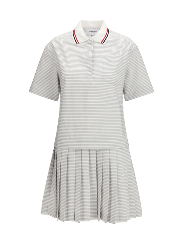 Thom Browne 100% Cotton polo dress in gray