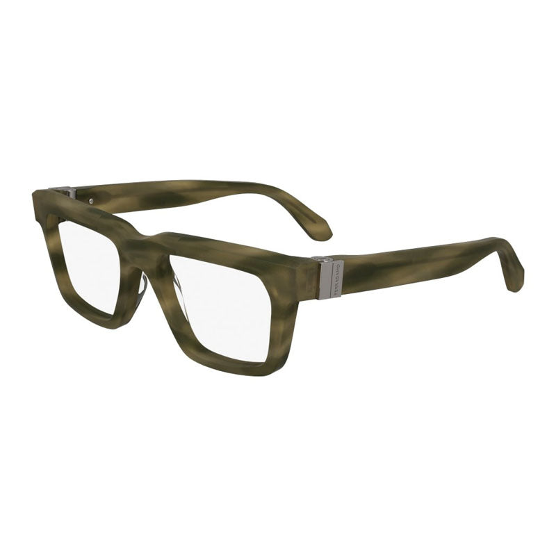 , Frame And Lens Striped Khaki Eyeglasses