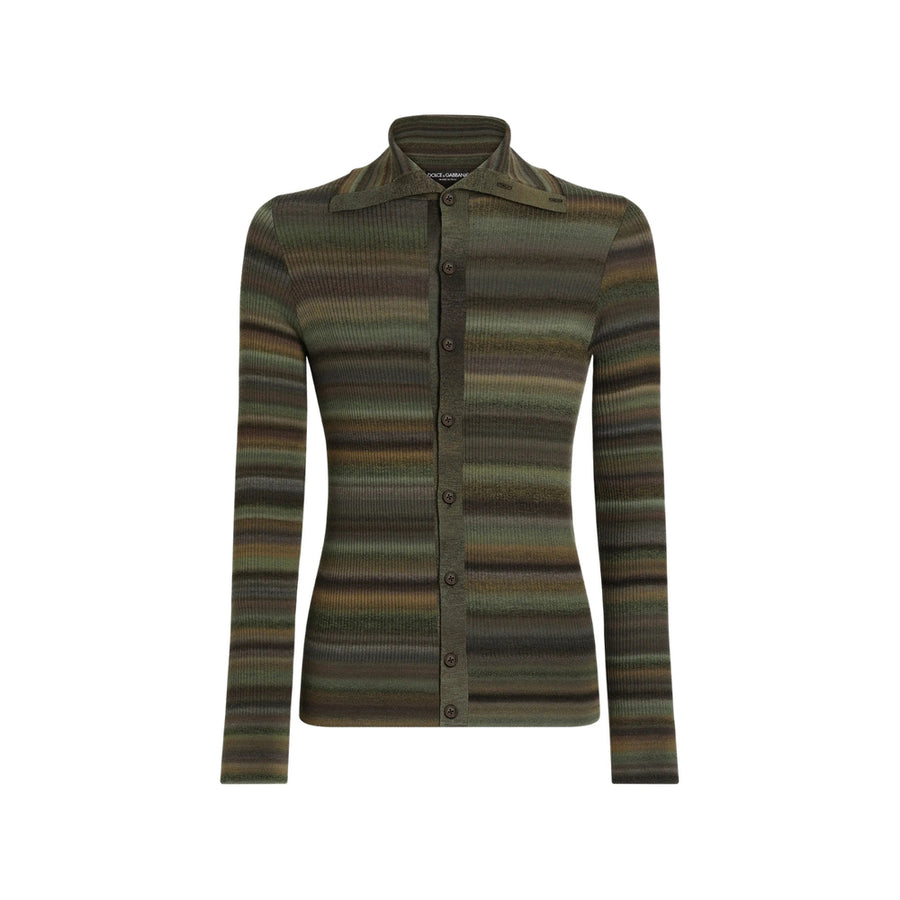 Wool Cardigan Green-Brown Green/brown Cardigans