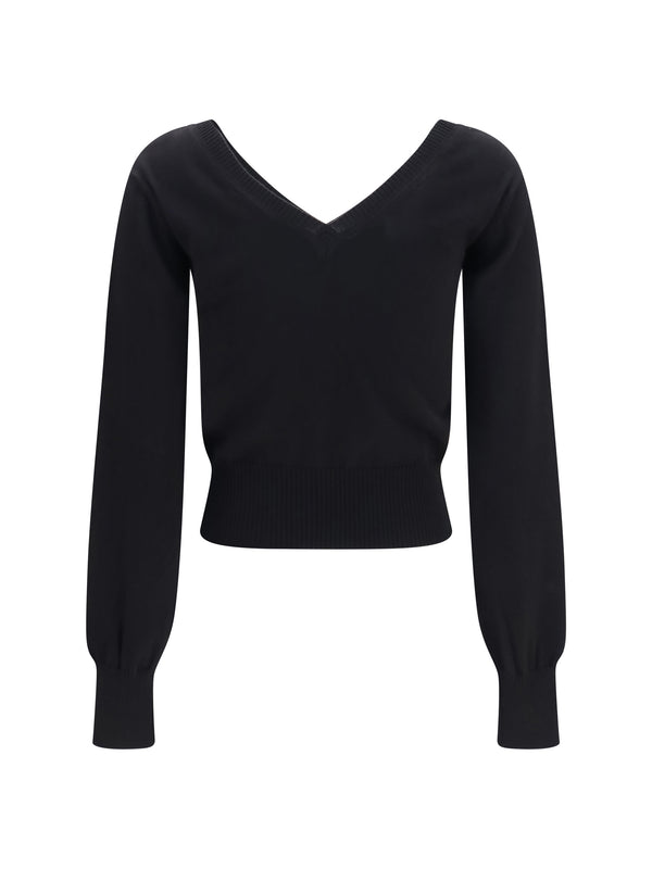 V-Neck Sweater Beatrice Black Cotton Cashmere