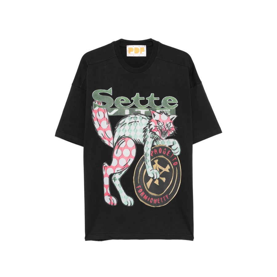Cotton T-Shirt With Graphic Print Black T-shirts