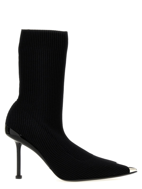 حذاء بوت Alexander McQueen سلاش كعب — أسود