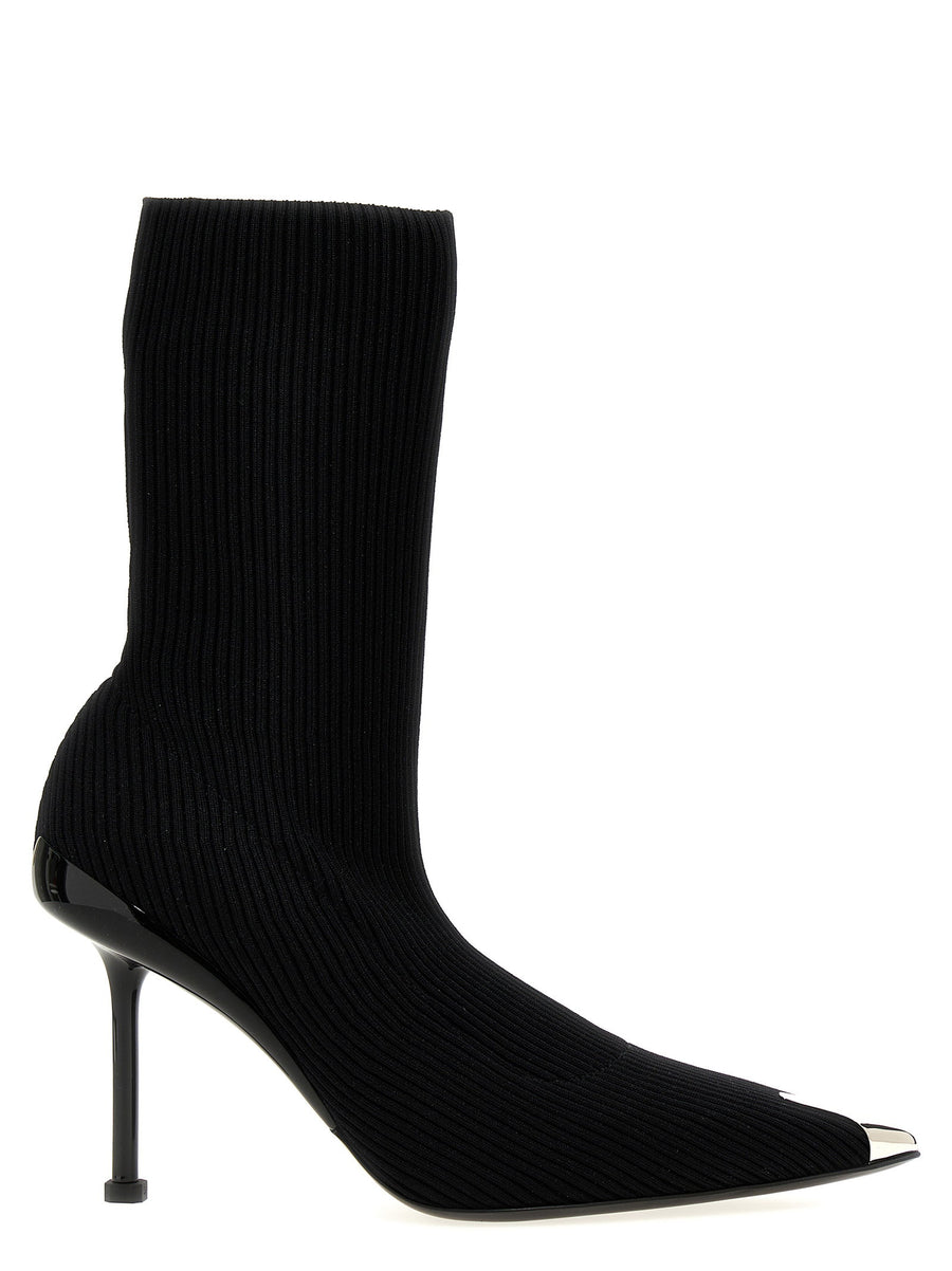 حذاء بوت Alexander McQueen سلاش كعب — أسود