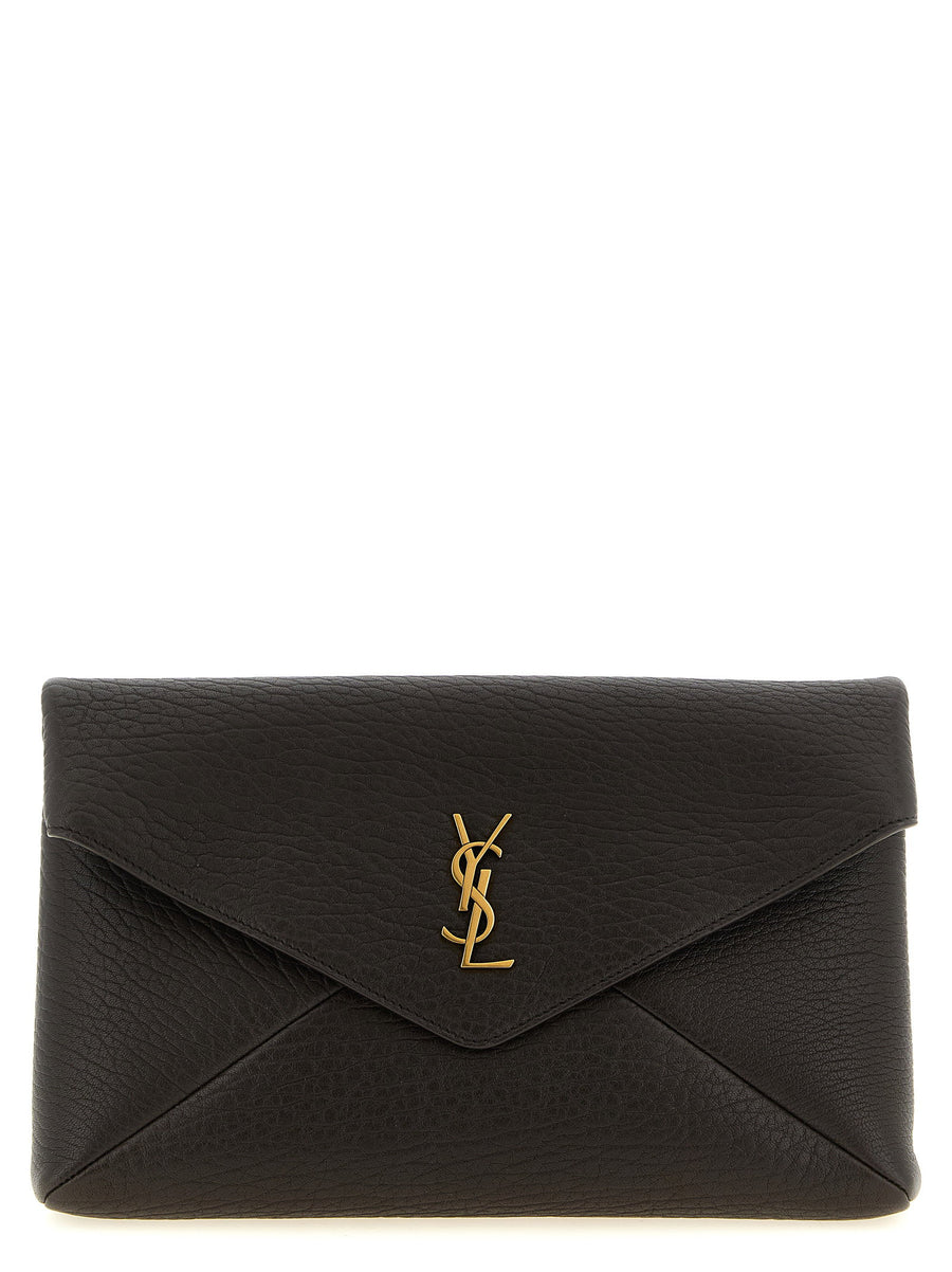 Saint Laurent Envelope Clutch — Black