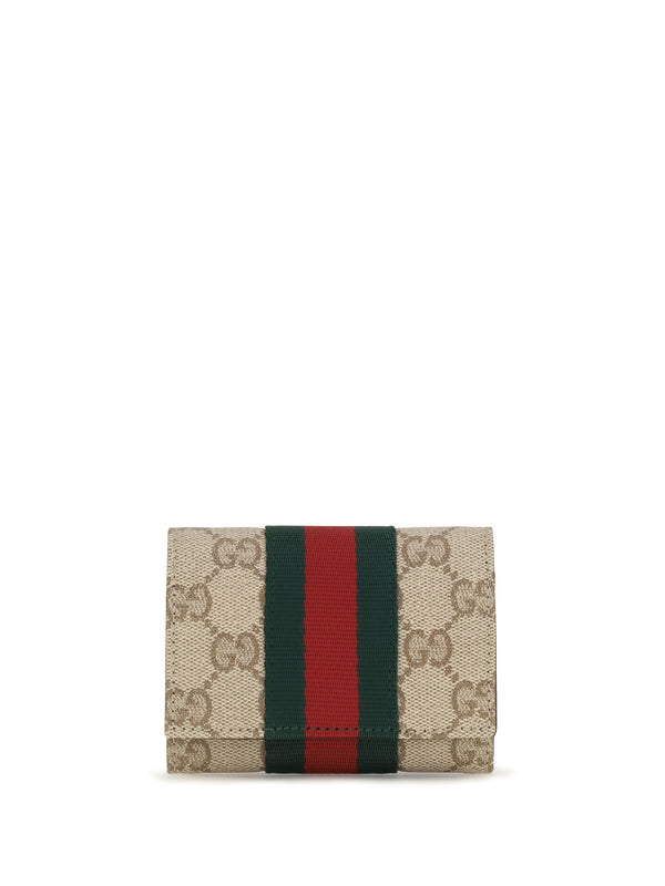 Gucci 45% cotton card case in beige