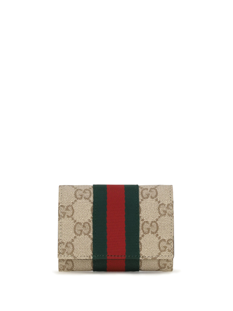 Card Holder Web Bi-Fold Brown Vin.san.brown/dark Brown/vrv Fabric Wallets & Purses