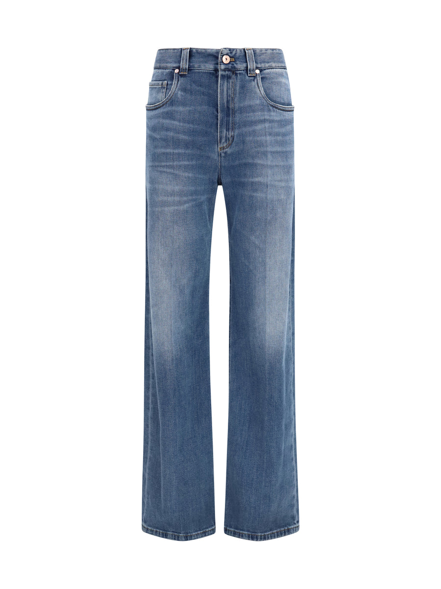 Cotton Denim Pants Essential Dark Blue Cotton; Elastane Jean