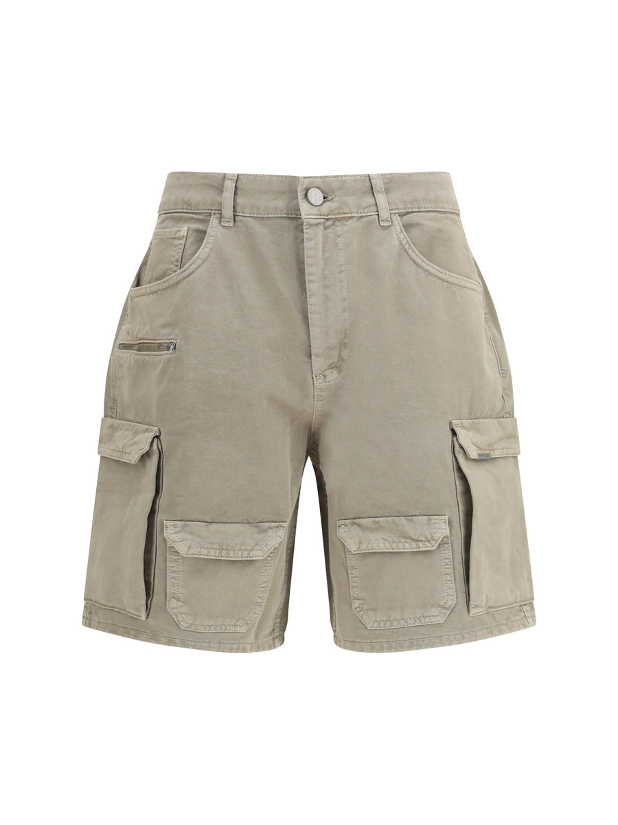 Represent 100% Cotton cargo shorts in beige
