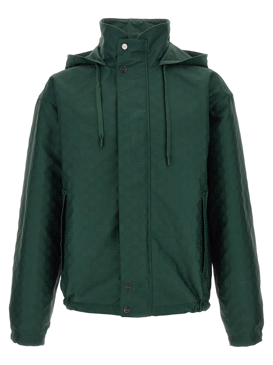 Gucci Reversible Ripstop Cotton Jacket — Green