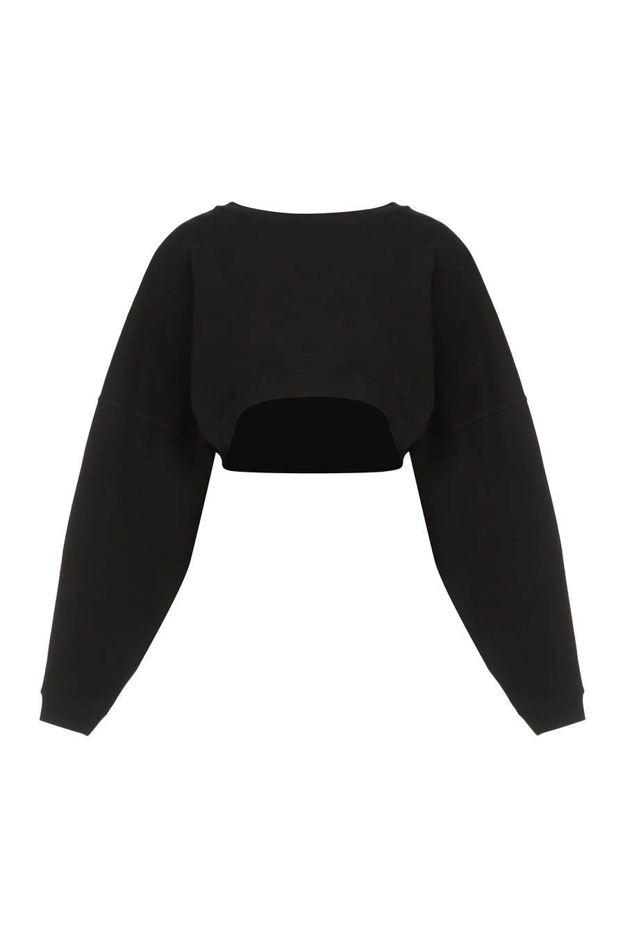 Cropped Cotton Crew-Neck Sweatshirt Black Sweatshirts