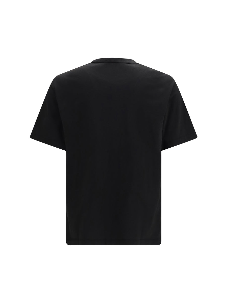 T-Shirt Jumping Tiger Embroidered Black Cotton T-shirts