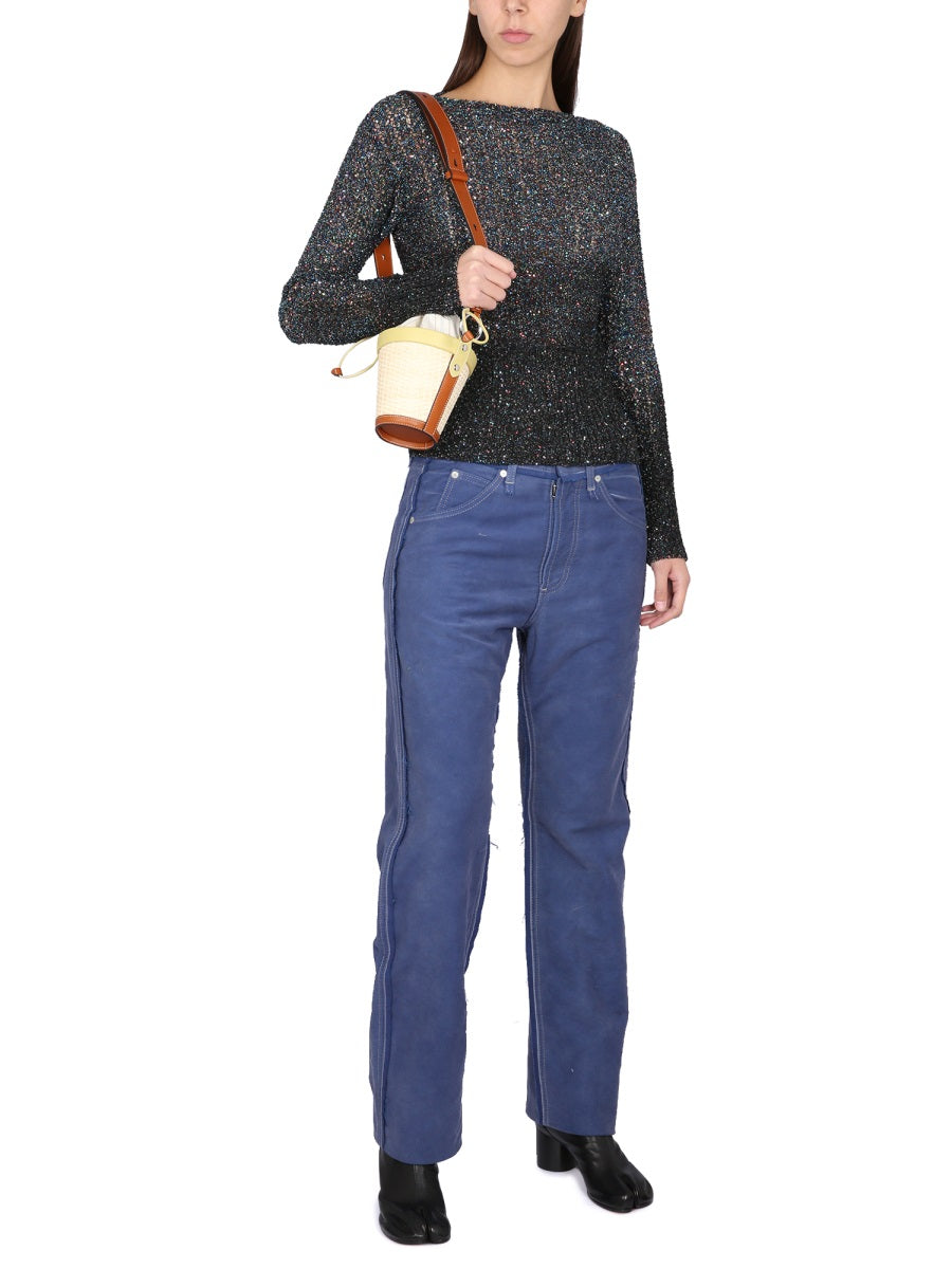 Sequined Shirt Black Polyamide Jumpers