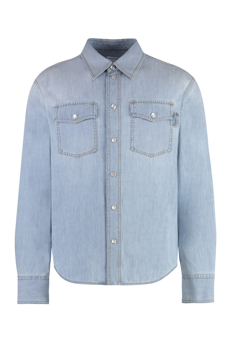Denim Shirt With Flap Pockets Main: Polyester